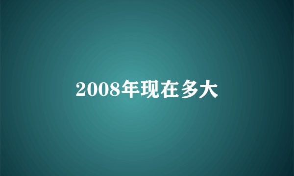 2008年现在多大