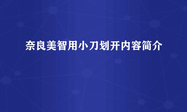 奈良美智用小刀划开内容简介