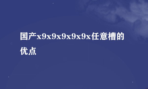 国产x9x9x9x9x9x任意槽的优点