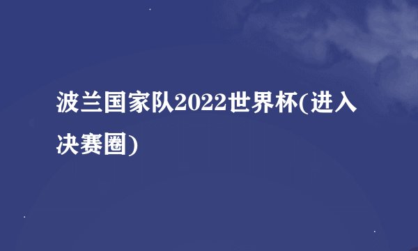 波兰国家队2022世界杯(进入决赛圈)