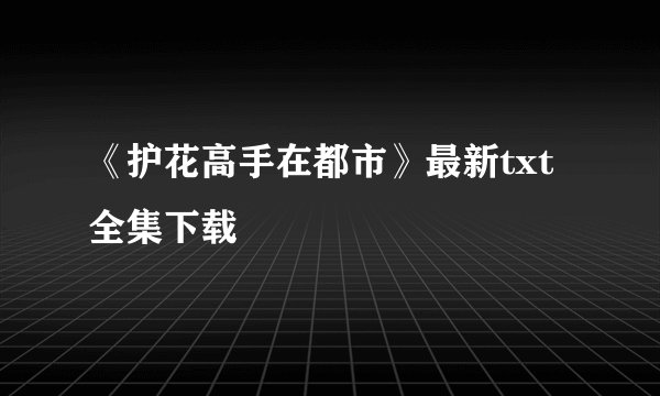 《护花高手在都市》最新txt全集下载