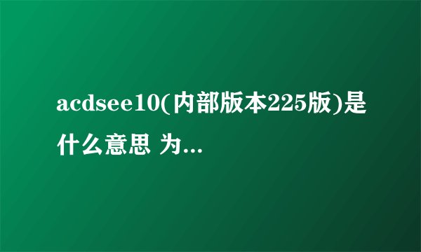 acdsee10(内部版本225版)是什么意思 为什么不仅要许可证 还要名称呢 都是什么啊 跪求!!!!!