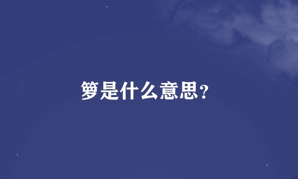 箩是什么意思？