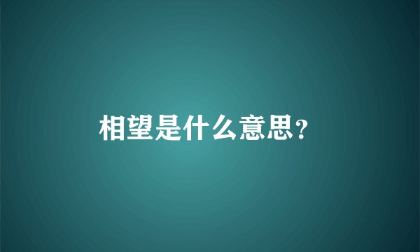 相望是什么意思？