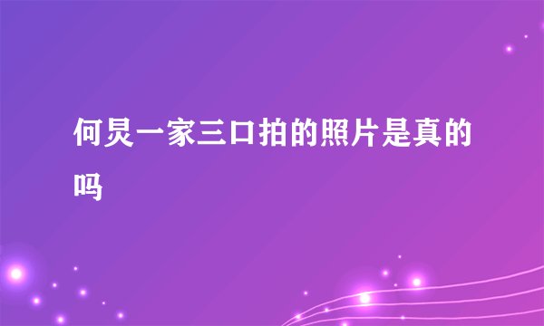 何炅一家三口拍的照片是真的吗