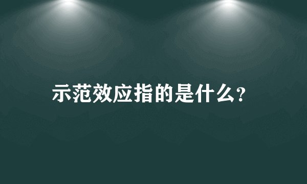 示范效应指的是什么？