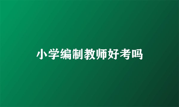 小学编制教师好考吗