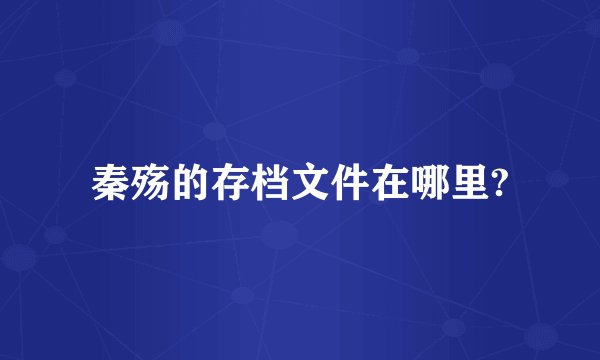 秦殇的存档文件在哪里?