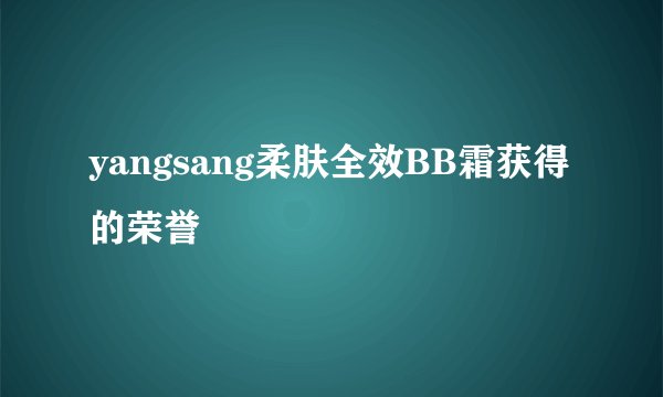 yangsang柔肤全效BB霜获得的荣誉