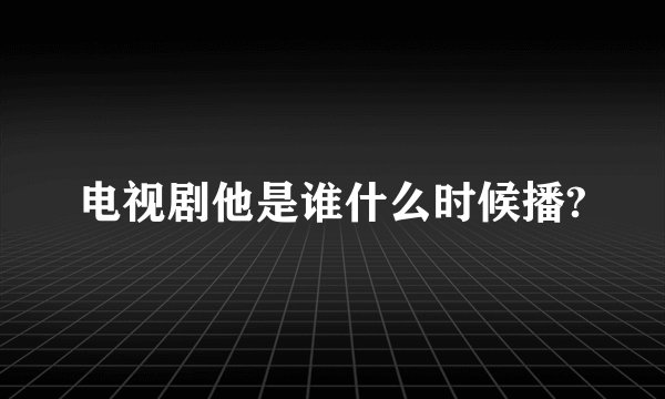 电视剧他是谁什么时候播?