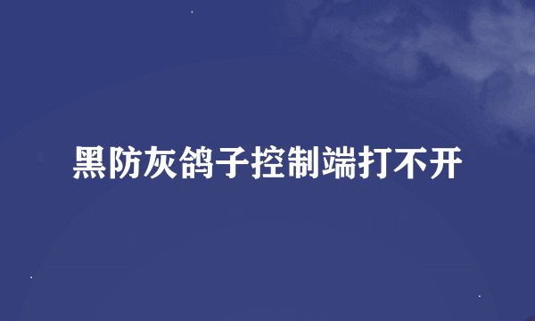 黑防灰鸽子控制端打不开