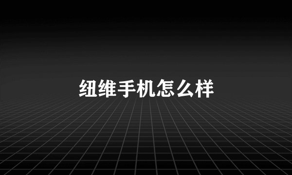 纽维手机怎么样