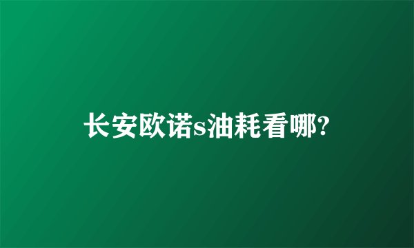 长安欧诺s油耗看哪?