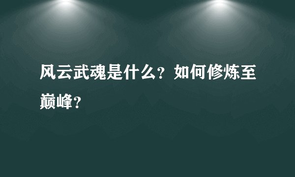 风云武魂是什么？如何修炼至巅峰？
