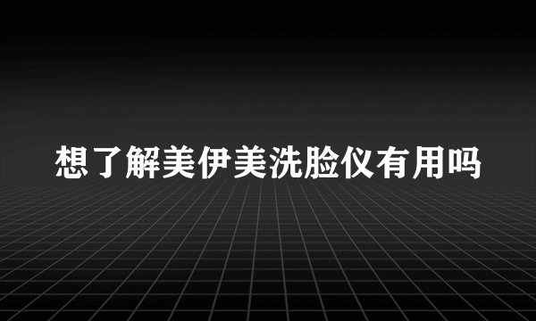 想了解美伊美洗脸仪有用吗