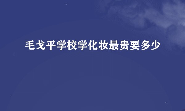 毛戈平学校学化妆最贵要多少