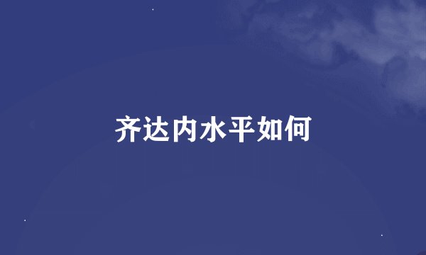 齐达内水平如何