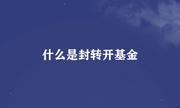 什么是封转开基金