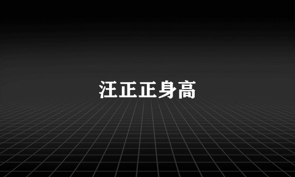 汪正正身高