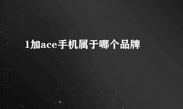 1加ace手机属于哪个品牌