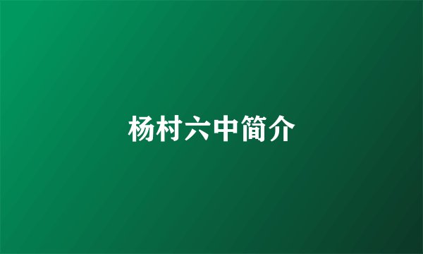 杨村六中简介