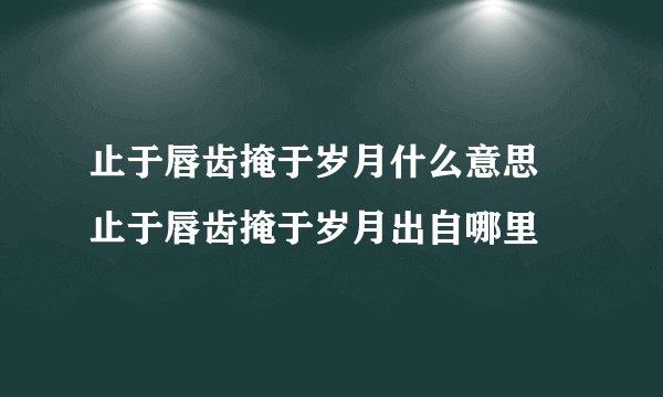 止于唇齿掩于岁月什么意思 止于唇齿掩于岁月出自哪里