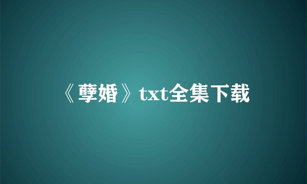 《孽婚》txt全集下载