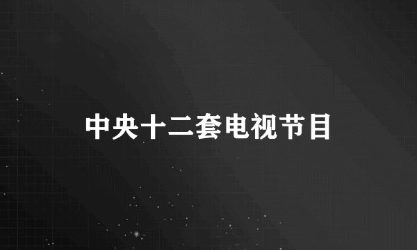 中央十二套电视节目