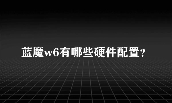 蓝魔w6有哪些硬件配置？