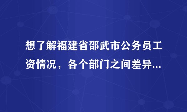 想了解福建省邵武市公务员工资情况，各个部门之间差异大吗？工资条上的工资是怎么写的？