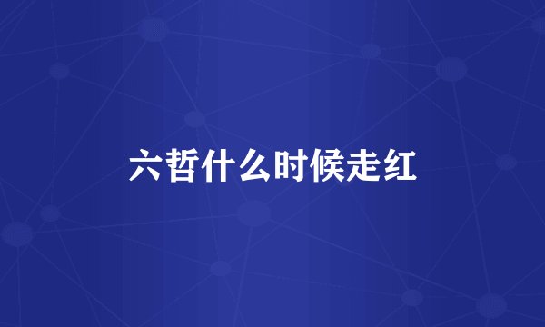 六哲什么时候走红