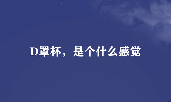 D罩杯，是个什么感觉
