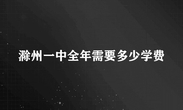 滁州一中全年需要多少学费
