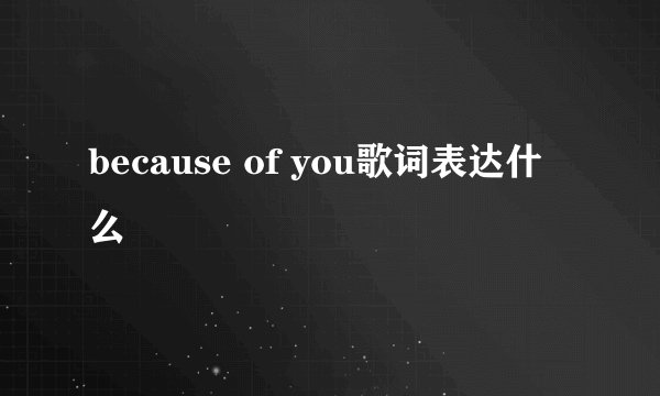 because of you歌词表达什么
