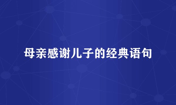 母亲感谢儿子的经典语句