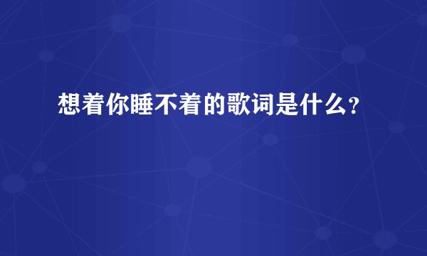 想着你睡不着的歌词是什么?