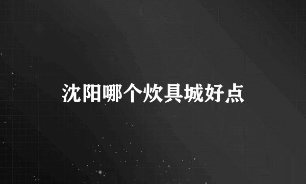 沈阳哪个炊具城好点