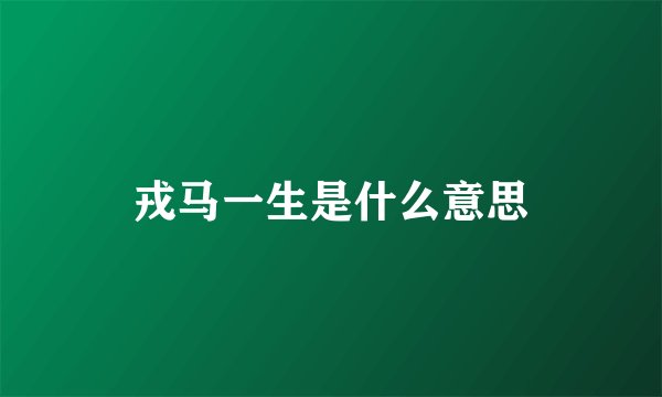 戎马一生是什么意思