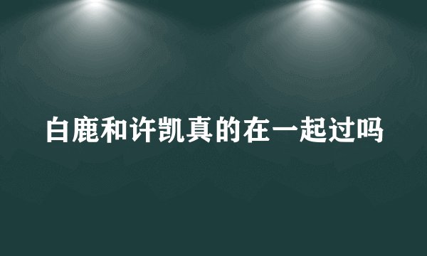 白鹿和许凯真的在一起过吗