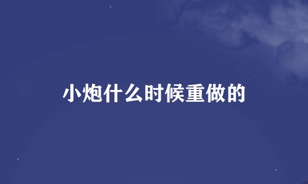 小炮什么时候重做的