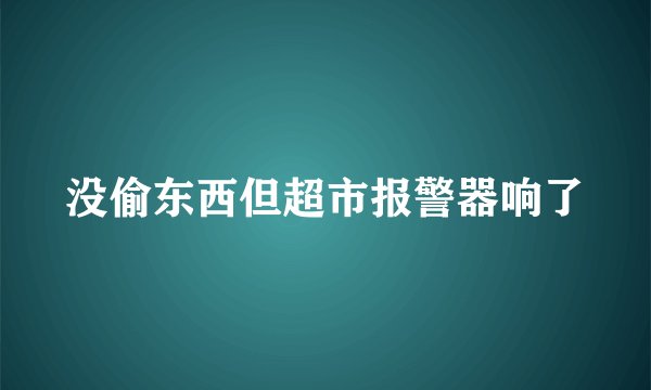 没偷东西但超市报警器响了