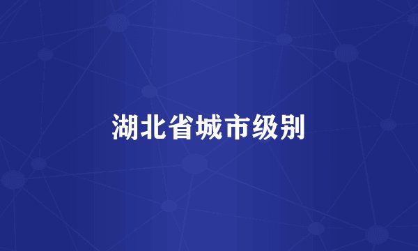 湖北省城市级别