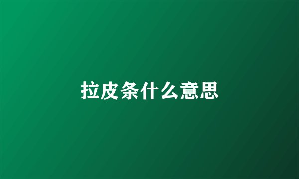 拉皮条什么意思