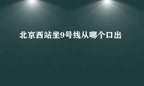 北京西站坐9号线从哪个口出