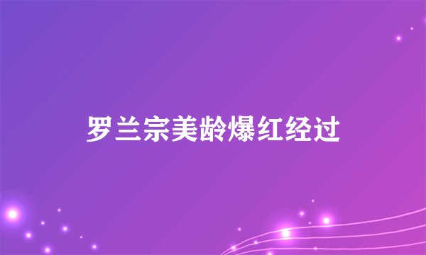 罗兰宗美龄爆红经过