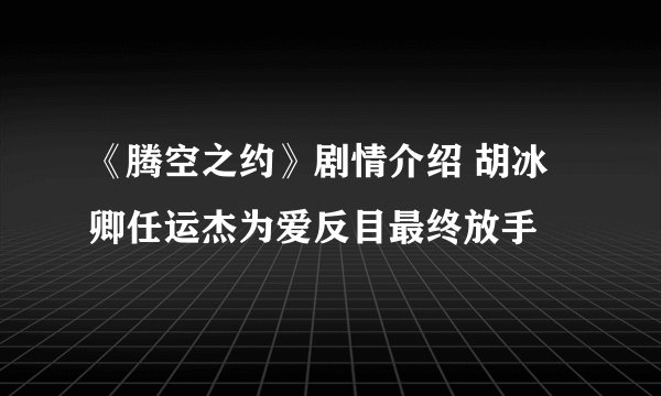 《腾空之约》剧情介绍 胡冰卿任运杰为爱反目最终放手