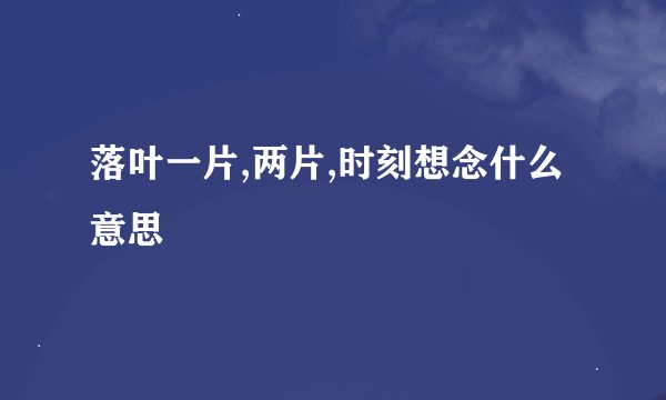 落叶一片,两片,时刻想念什么意思