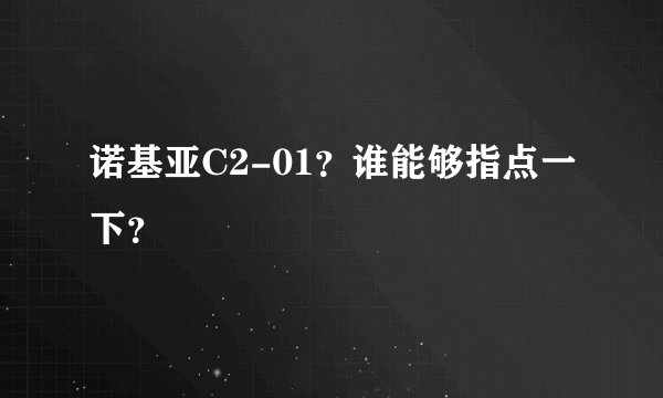 诺基亚C2-01？谁能够指点一下？