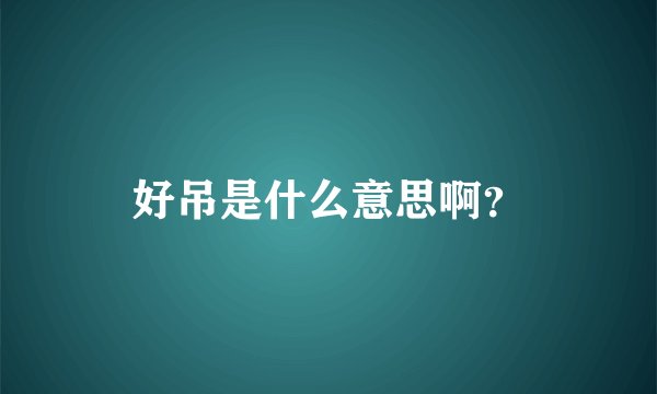 好吊是什么意思啊?