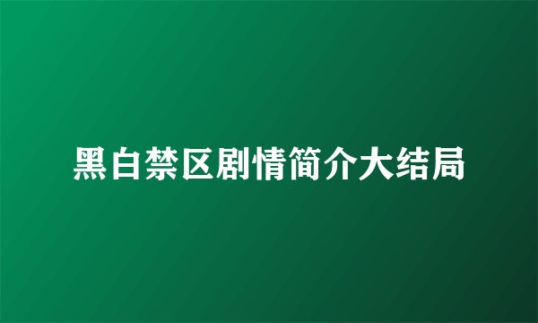黑白禁区剧情简介大结局